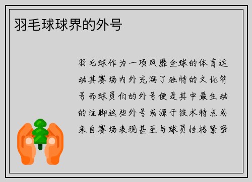 羽毛球球界的外号